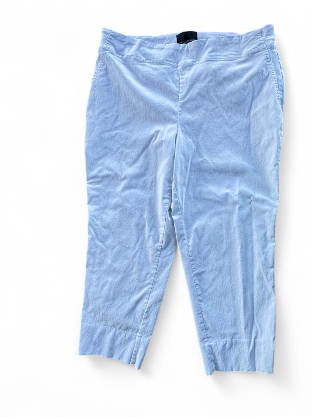 Cynthia Rowley White Super Stretch Capri Pants Size 14W Pull-On Casual Comfort